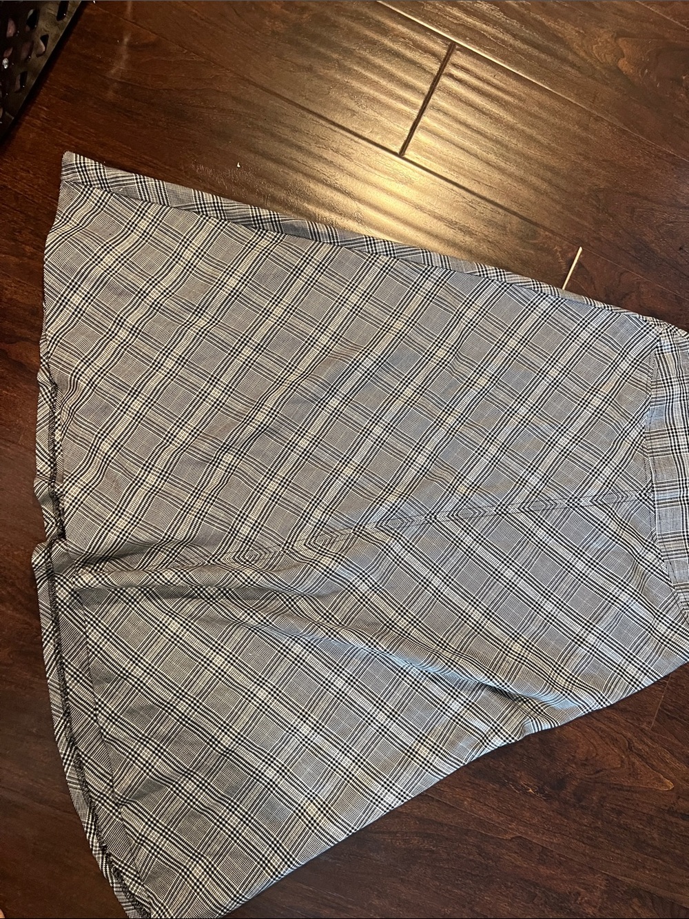 East 5th Black and White Plaid A-Line Skirt